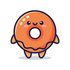 Cute Cartoon Donut Character Illustration