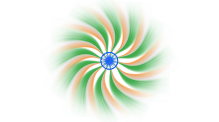 Dynamic Saffron and Green Radial Motion Graphic for National Holidays