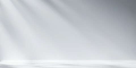 White limbo background with soft gradient illuminated by sunlight . Empty space for showcasing product