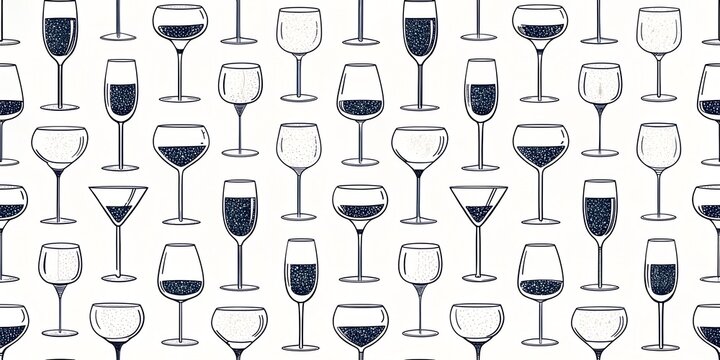 seamless pattern with glass bottles