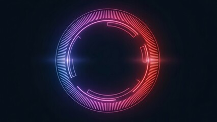 Futuristic neon circular HUD interface on dark background