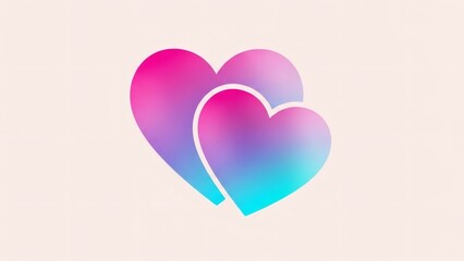 Overlapping gradient hearts romantic background