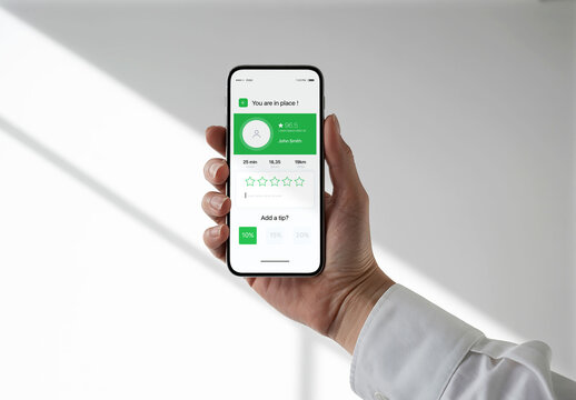 Hand Holding Smartphone Mockup