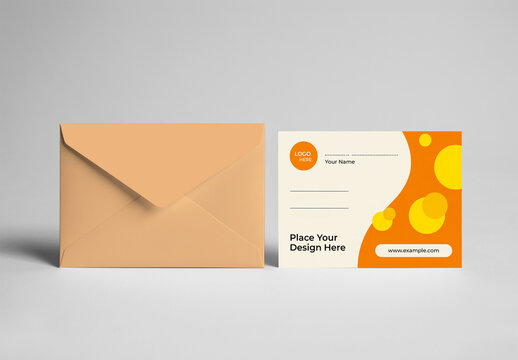 Invitation Card and Envelope Mockup Set