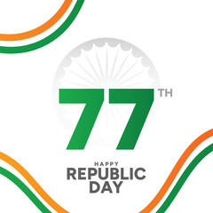 Happy 77th Republic Day India Celebration