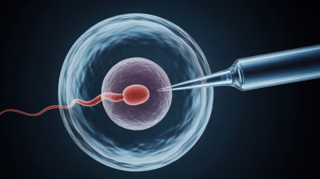 Scientific Macro of Intracytoplasmic Sperm Injection (ICSI) - IVF Procedure Detail