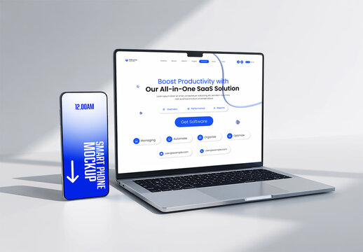 Laptop and Smartphone Mockup for SaaS Platform