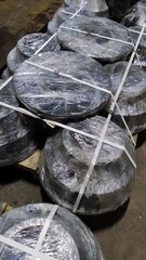 The wheel of a trolley, a wagon for rails. Mechanical engineering. Finished products.