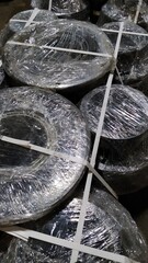 The wheel of a trolley, a wagon for rails. Mechanical engineering. Finished products.