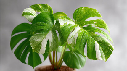Monstera Deliciosa Variegata - Stunning Tropical Plant with Unique Leaf Patterns.