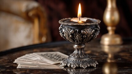 Mystical Candlelight - A Glimpse into Divination and Spirituality.