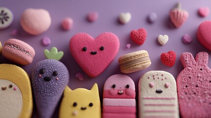 Cute Valentine's Day Flat Lay Gifts with Heart Characters