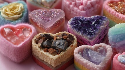 Decorative Heart Shaped Valentine's Day Flat Lay Gifts