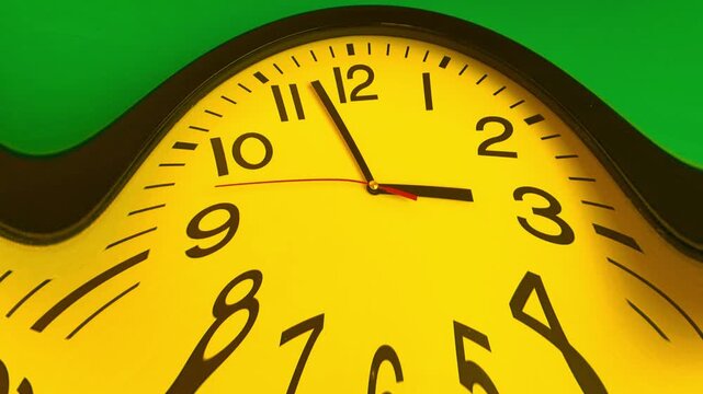 Distorted fast moving hands on a clock  