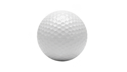 White golf ball isolated on transparent background
