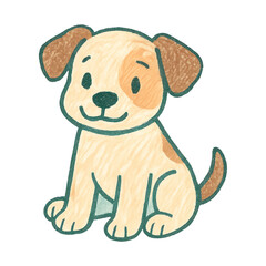 Fototapeta premium PNG Cute cartoon puppy illustration.