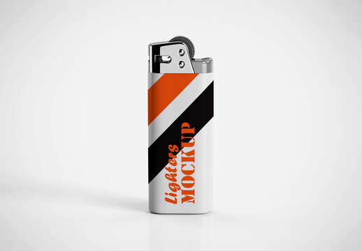 Promotional Plastic Lighter Product Mockup with Custom Design