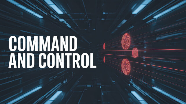 Command and Control: A digitally rendered image, featuring a graphic design of data streams forming a tunnel, conveying the essence of command and control in a digital and technological context. - Powered by Adobe
