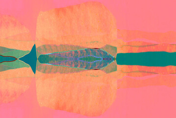 Grafika ilustracja abstrakcja barwne plamy w pastelowych odcieniach. © Monika