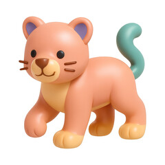Naklejka premium PNG Cute cartoon cat toy design.