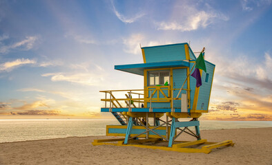 Florida,  Miami Beach mit seinem Sandstrand - South Beach