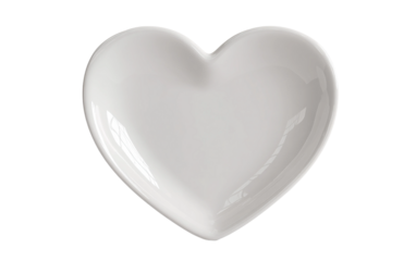 Elegant heart ceramic plate ideal for valentines, anniversaries, and love themed table settings isolated on transparent background PNG