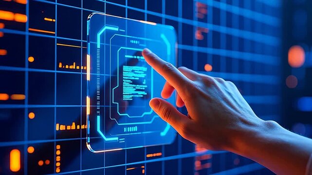 HandInteractswithFuturisticVirtualInterface
