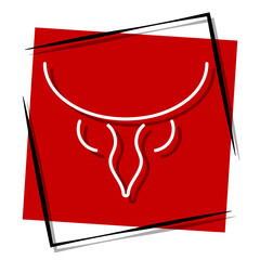 prostatitis, red banner in a frame. Vector illustration on a white background.