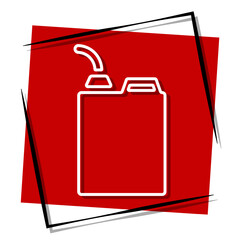 canister red banner in a frame. Vector illustration on a white background.