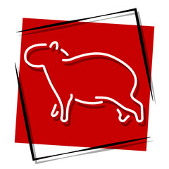 capibara icon isolated on white background, vector illustration.