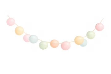 Pastel ball garland decorating celebratory event background
