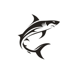 Obraz premium Stylized black and white shark illustration suitable for design projects