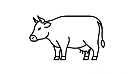vector illustration of a cow