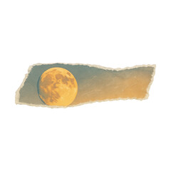 PNG Vintage moon torn paper design.