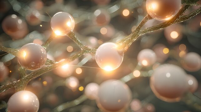 Futuristic collagen protein structure reveals beauty science innovation glowing molecular design - Powered by Adobe