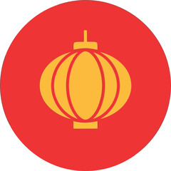 Obraz premium Chinese New Year Lantern Icon – Traditional Red and Gold Festival Symbol Vector