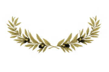 Golden olive branch wreath representing victory and peace