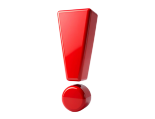 Urgent Red Exclamation Point Icon, Warning and Alert Symbol, Isolated