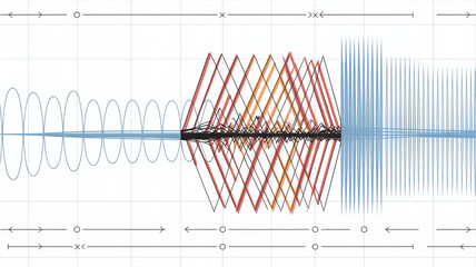 Sound Wave Abstract Visualization: The artwork explores the visual representation of sound waves through intricate geometric patterns, conveying the essence of sonic dynamics in an abstract form. 