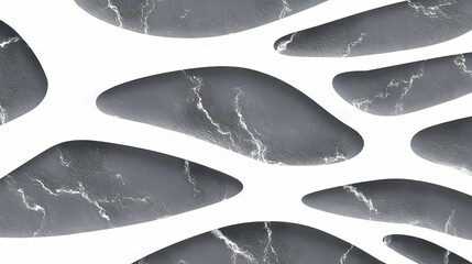 Abstract organic pattern of white interlaced shapes on a gray marbled background