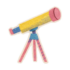 PNG Colorful telescope illustration sticker.