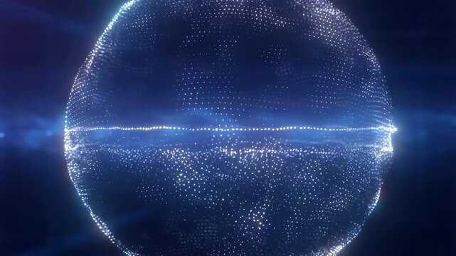 Abstract digital globe with glowing particles and lines representing global connectivity and technology. Visualizing data flow and digital networks in a modern world - Powered by Adobe