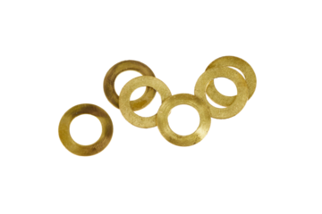 industrial golden brass rings isolated on white or transparent png