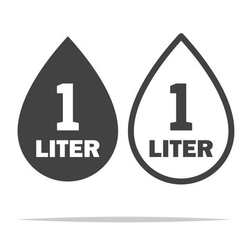 1 Liter liquid icon transparent vector isolated