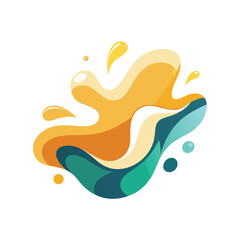 Obraz premium Abstract Liquid Splash Design on White Background – Modern Fluid Paint Effect