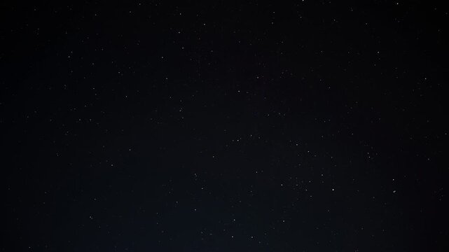 Time lapse of a starry night with some metorites comes and goes, the stars shines bright in the darkness of the universe
