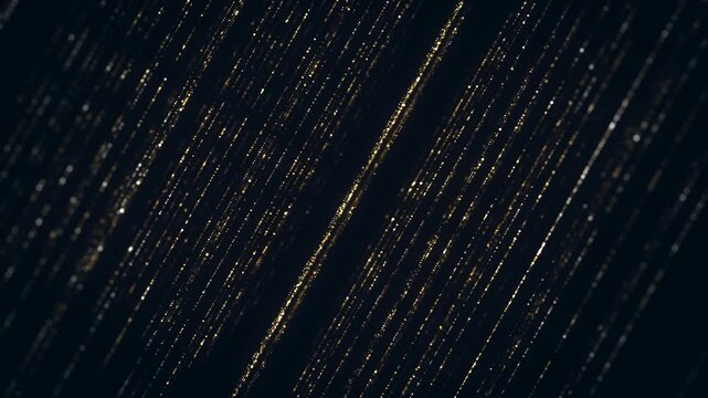 Abstract Gold Luxury Sparkling Background
Animation of a gold abstract luxury background with elegant sparkling and shining particles lines shifting over a dark background in a seamless loop