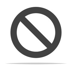 Prohibition diagonal slash symbol icon transparent vector isolated illustration