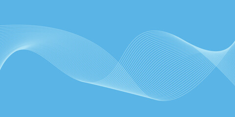 Abstract blue gradient background with shining lines waves. Minimalist background for banner, poster, cover, brochure, flyer, website vector