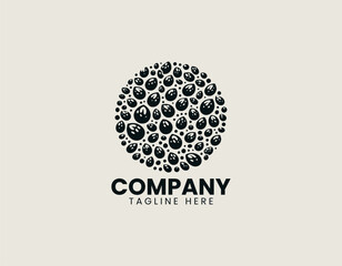 chia seed black vector logo illustration